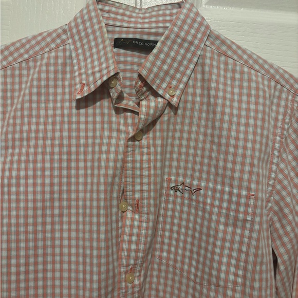 Greg Norman Men’s Longsleeve Size S/P NWOT Button up Orange Check Preppy - Picture 2 of 13